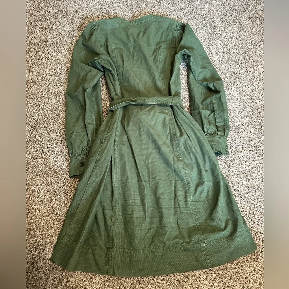 Boden Olive Green Button-Front Midi Dress - Picture 5 of 6